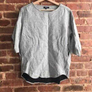 Madewell Double Faced Side Pocket Top Size XS Linen Blend Blouse B8683
